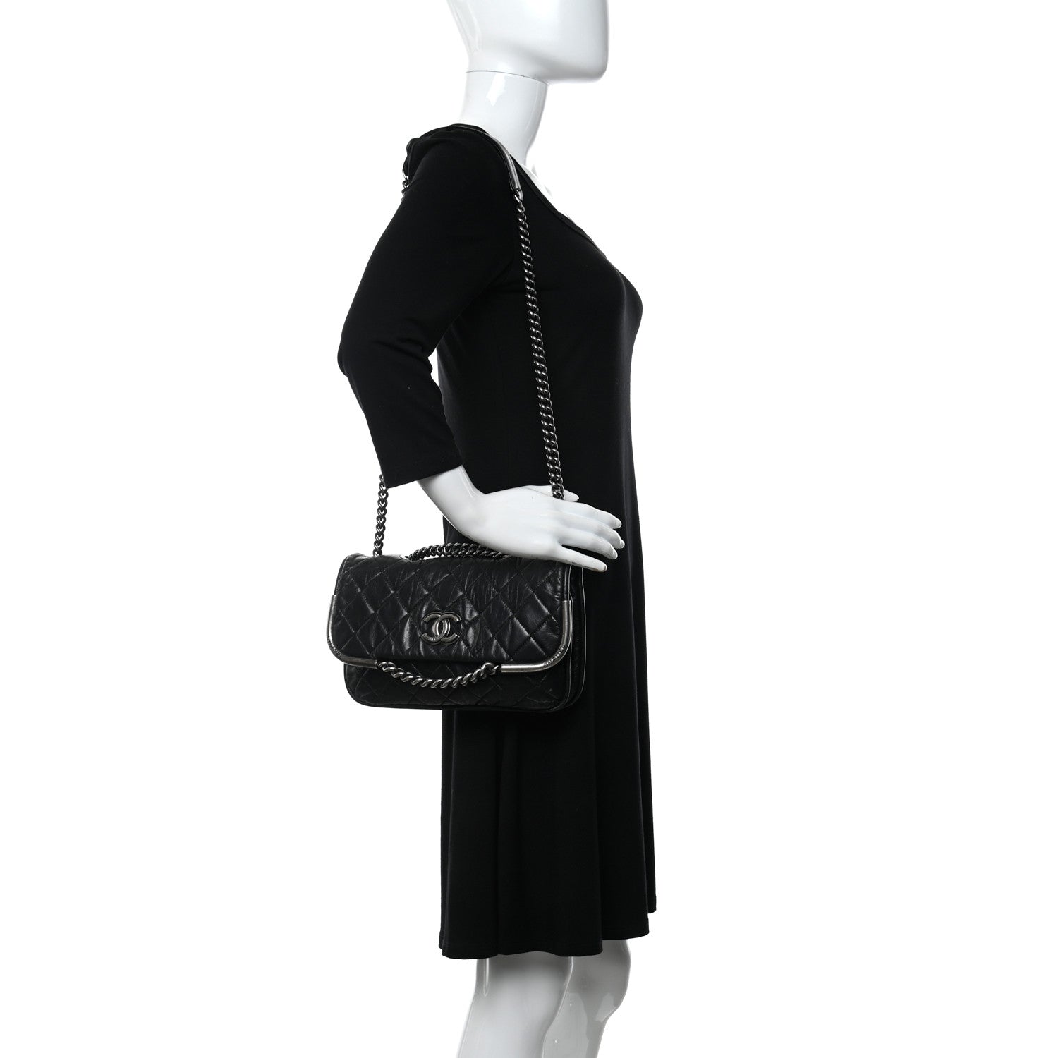 Chanel Glazed Calfskin Quilted Flap Black 2 of 11