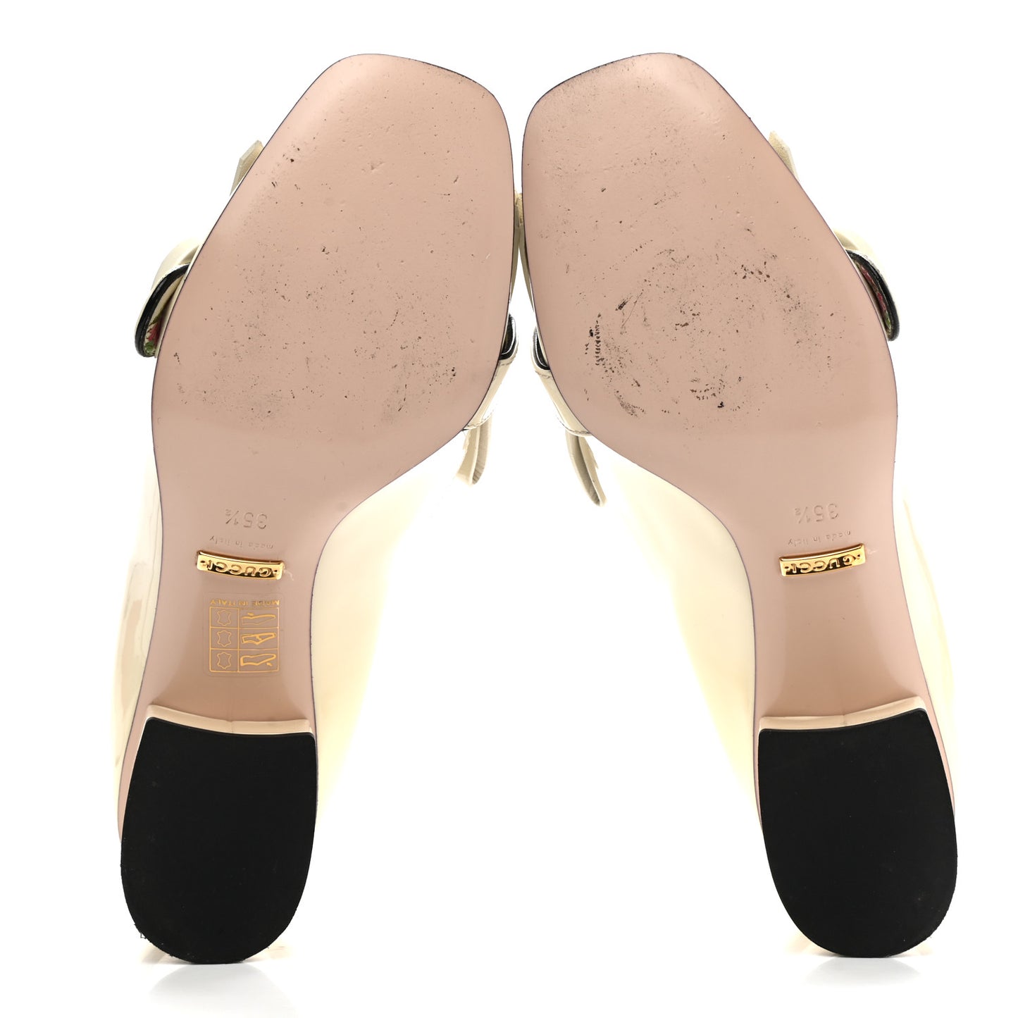 Vernice GG Marmont Fringe 50mm Loafer Pumps 35.5 Mystic White