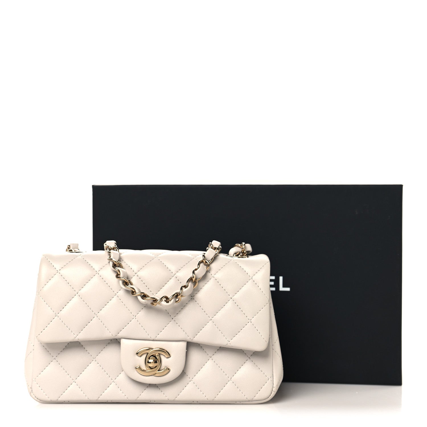 Chanel Lambskin Quilted Mini Rectangular Flap White 12 of 12