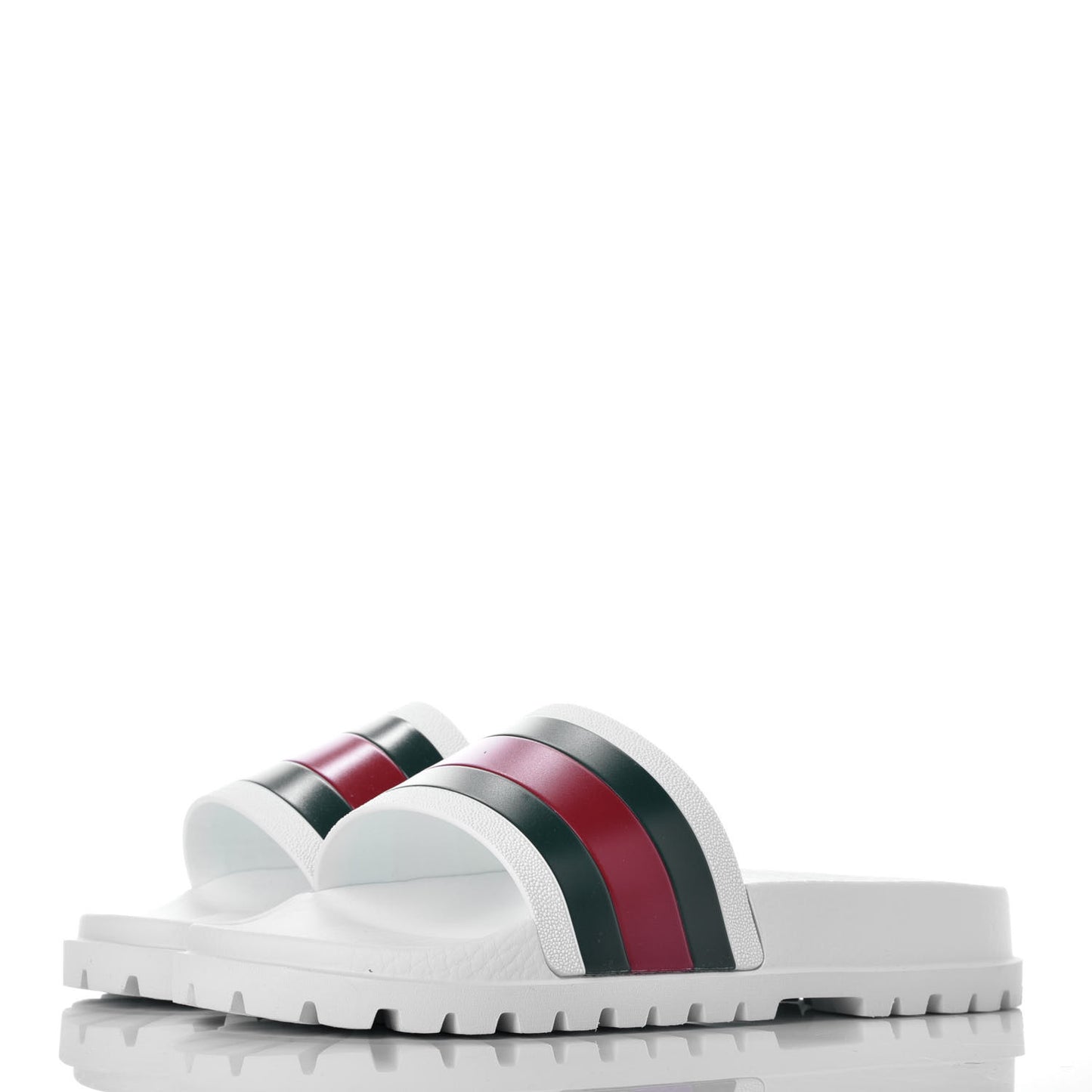 Rubber Web Mens Lug Sole Slide Sandals 6 Great White Green Red