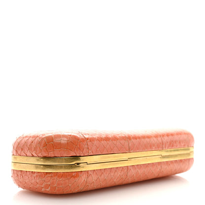 Alexander McQueen Snakeskin Knuckle Box Clutch Orange 4 of 9