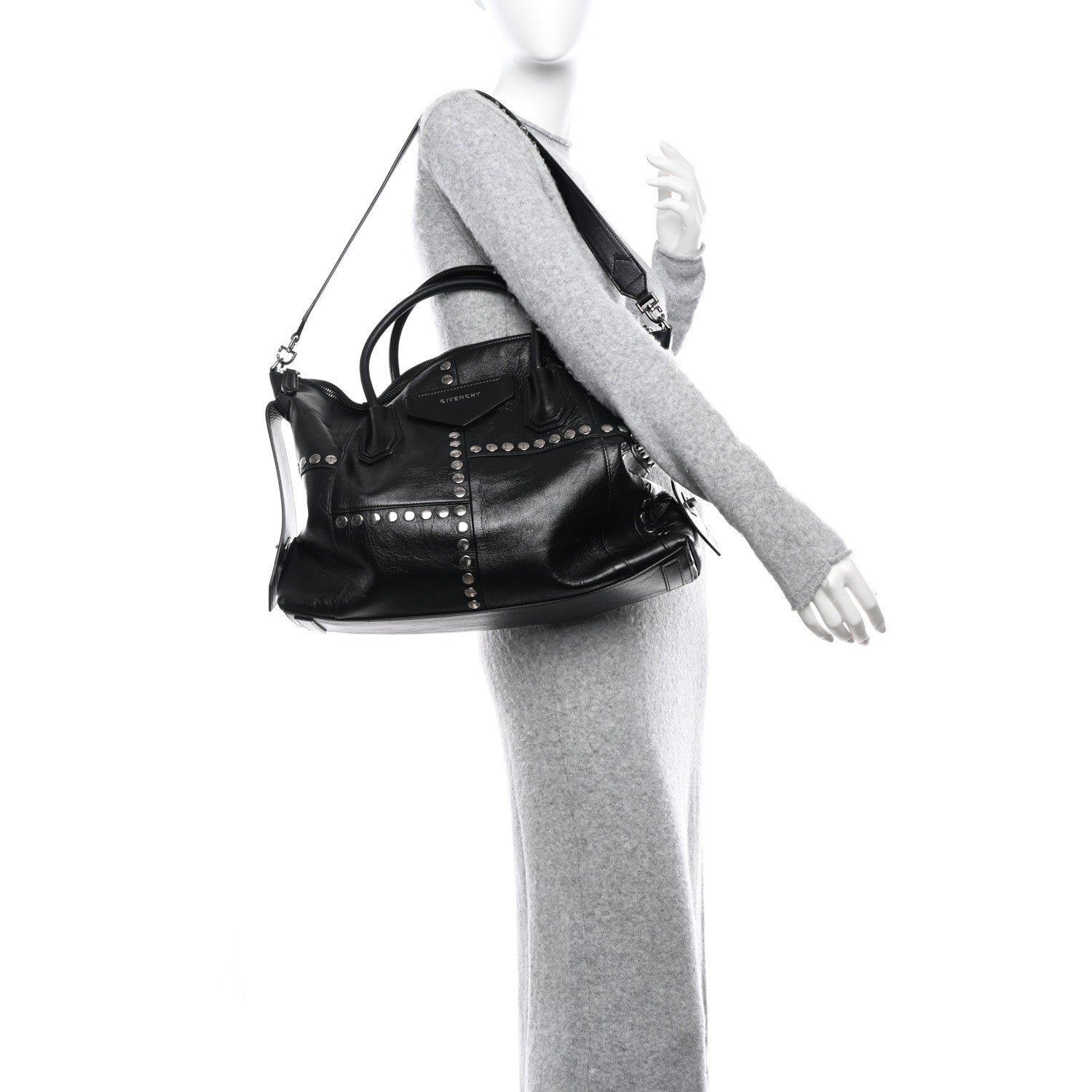 Givenchy Smooth Calfskin Medium Studded Soft Antigona Black 2 of 9