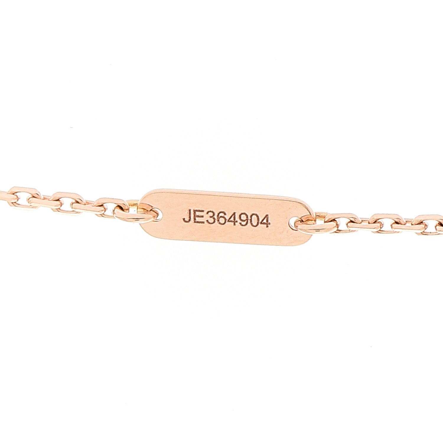 Van Cleef & Arpels 18K Rose Gold Diamond Pink Porcelain Vintage Alhambra Pendant Necklace 5 of 6