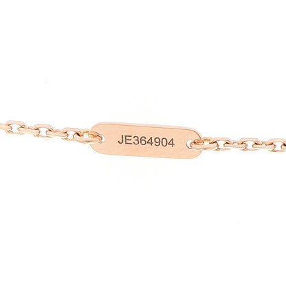 Van Cleef & Arpels 18K Rose Gold Diamond Pink Porcelain Vintage Alhambra Pendant Necklace 5 of 6