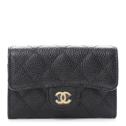 Chanel Caviar Quilted Flap Card Holder Wallet Black 1 of 11