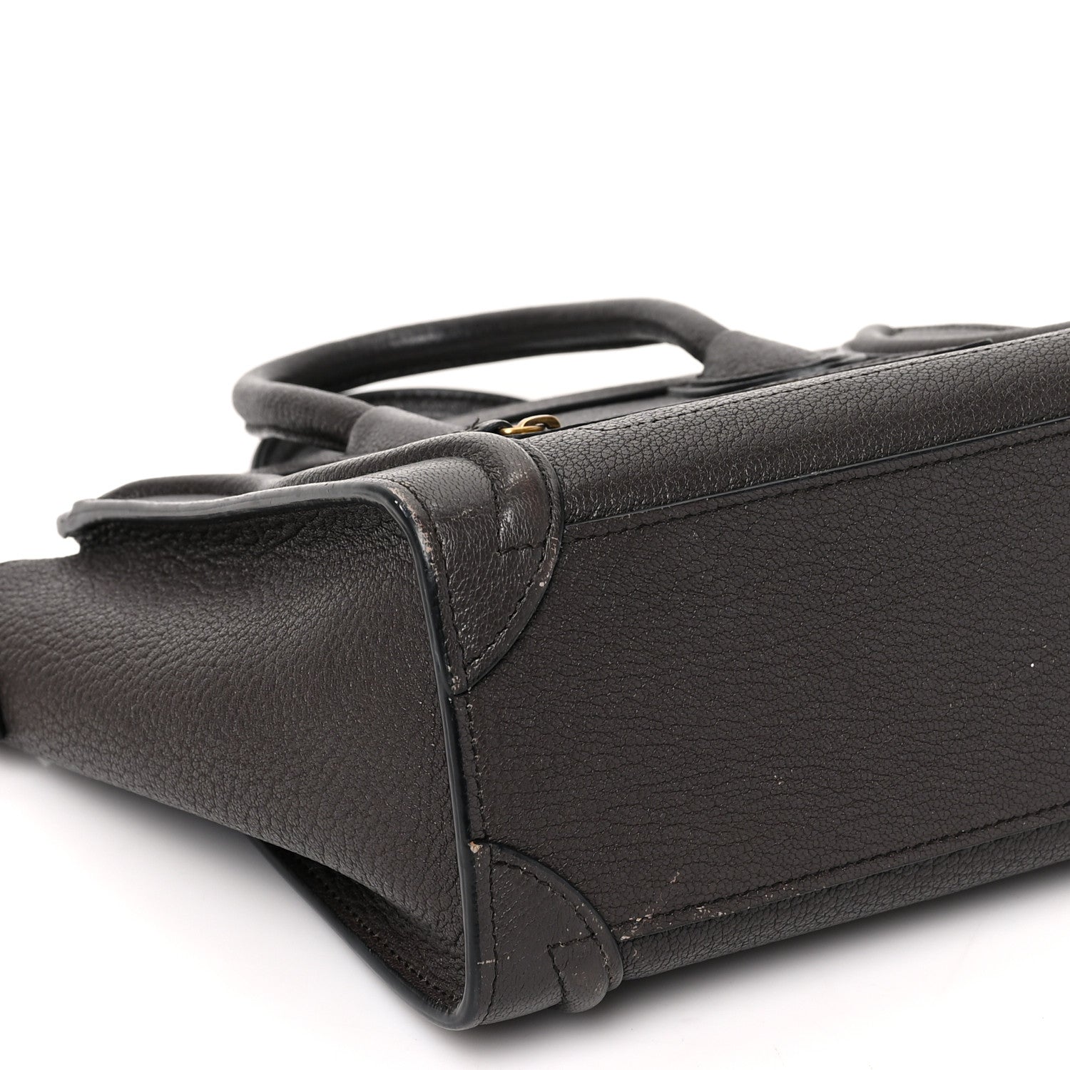 Celine Drummed Calfskin Nano Luggage Black 5 of 11