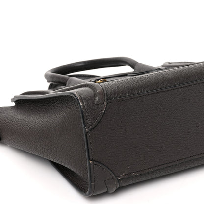 Celine Drummed Calfskin Nano Luggage Black 5 of 11