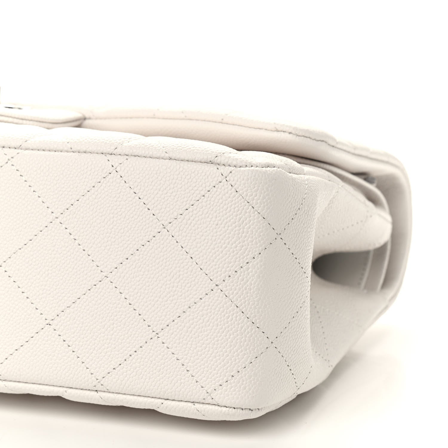 Chanel Caviar Quilted Jumbo Double Flap White 9 of 9