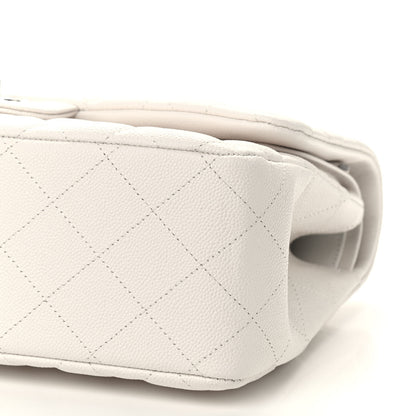 Chanel Caviar Quilted Jumbo Double Flap White 9 of 9