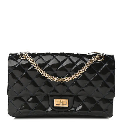 Chanel Patent Quilted Accordion Reissue 2.55 Flap Navy 1 of 9