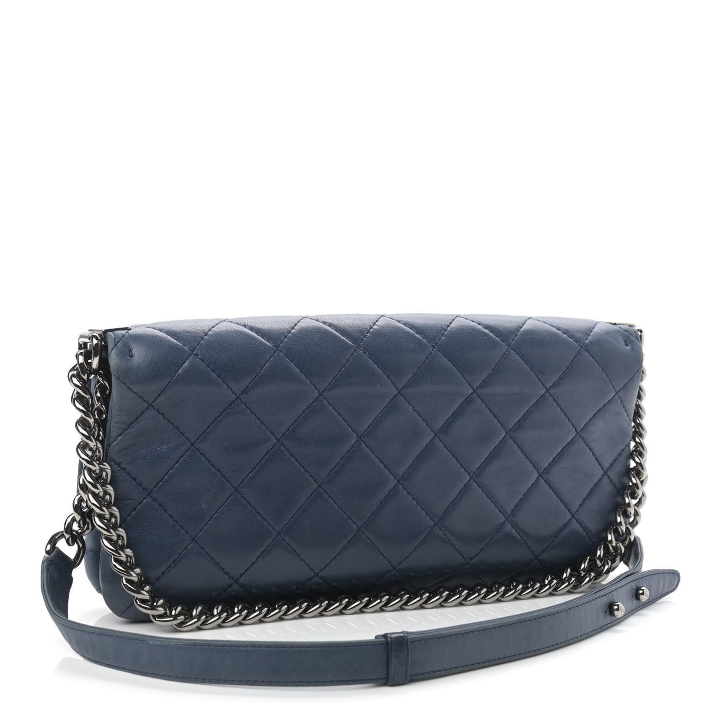 Lambskin Quilted Soft Boy Flap Blue