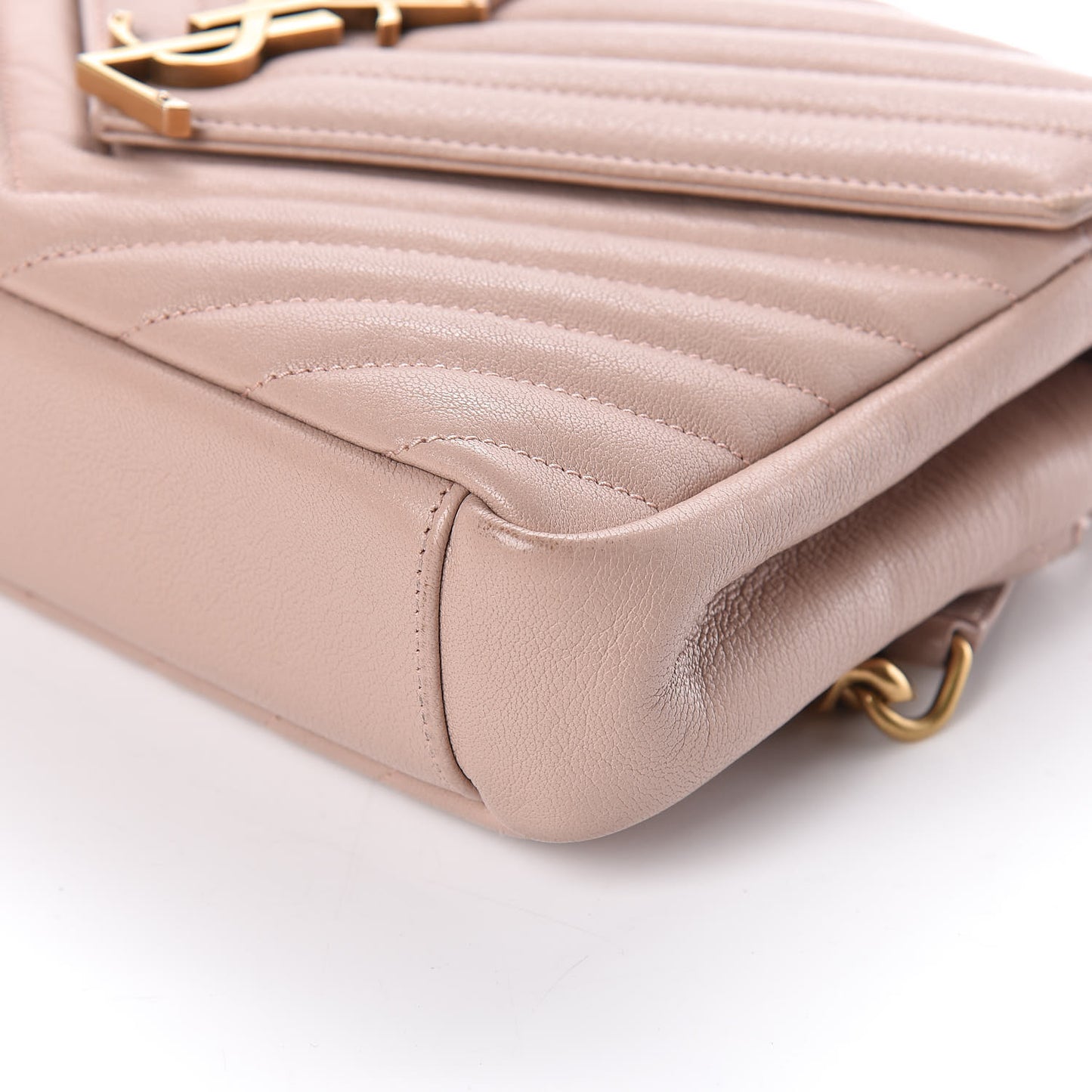 Sheepskin Matelasse Chevron Monogram Medium College Bag Fard