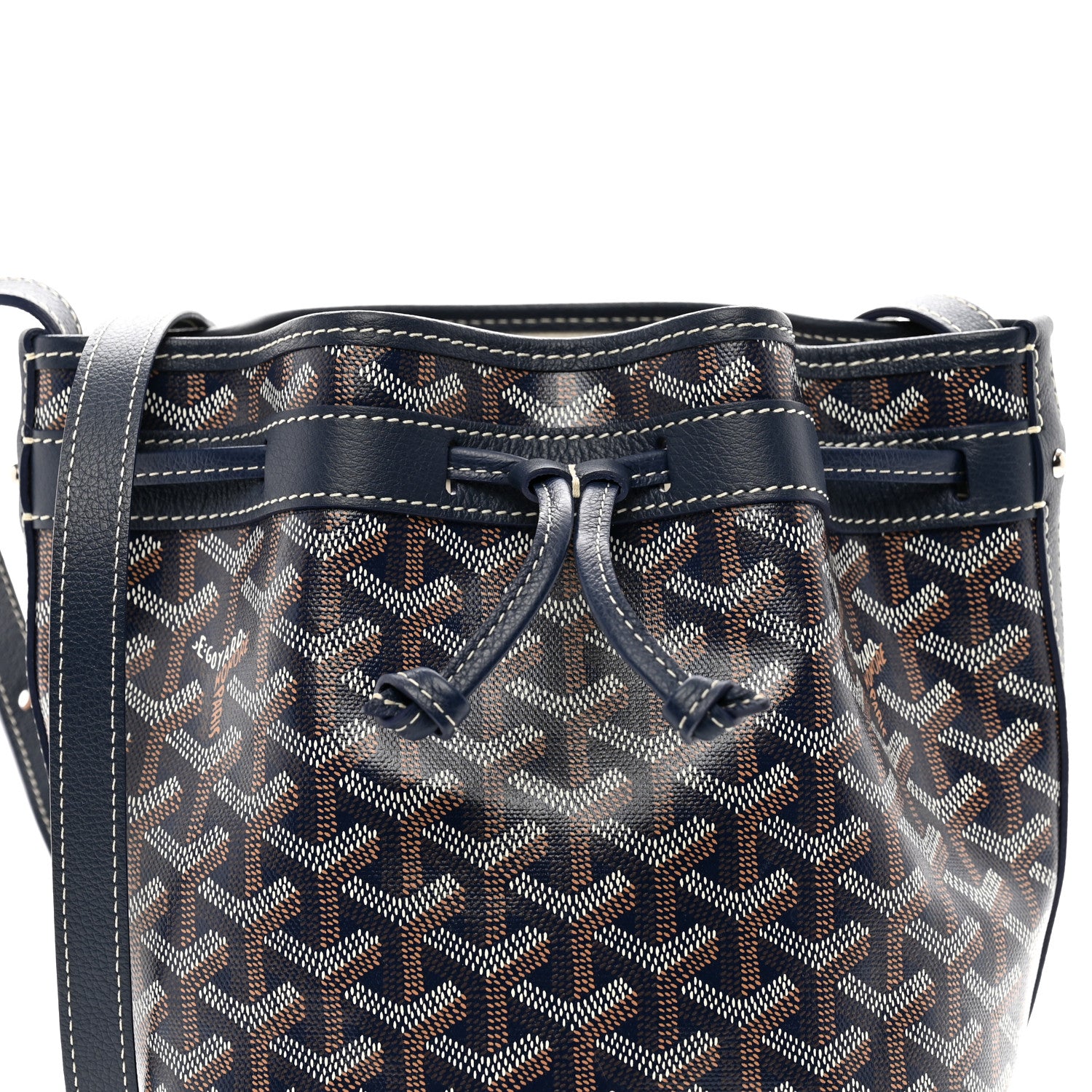 Goyard Goyardine Petit Flot Bucket Bag PM Navy 5 of 9