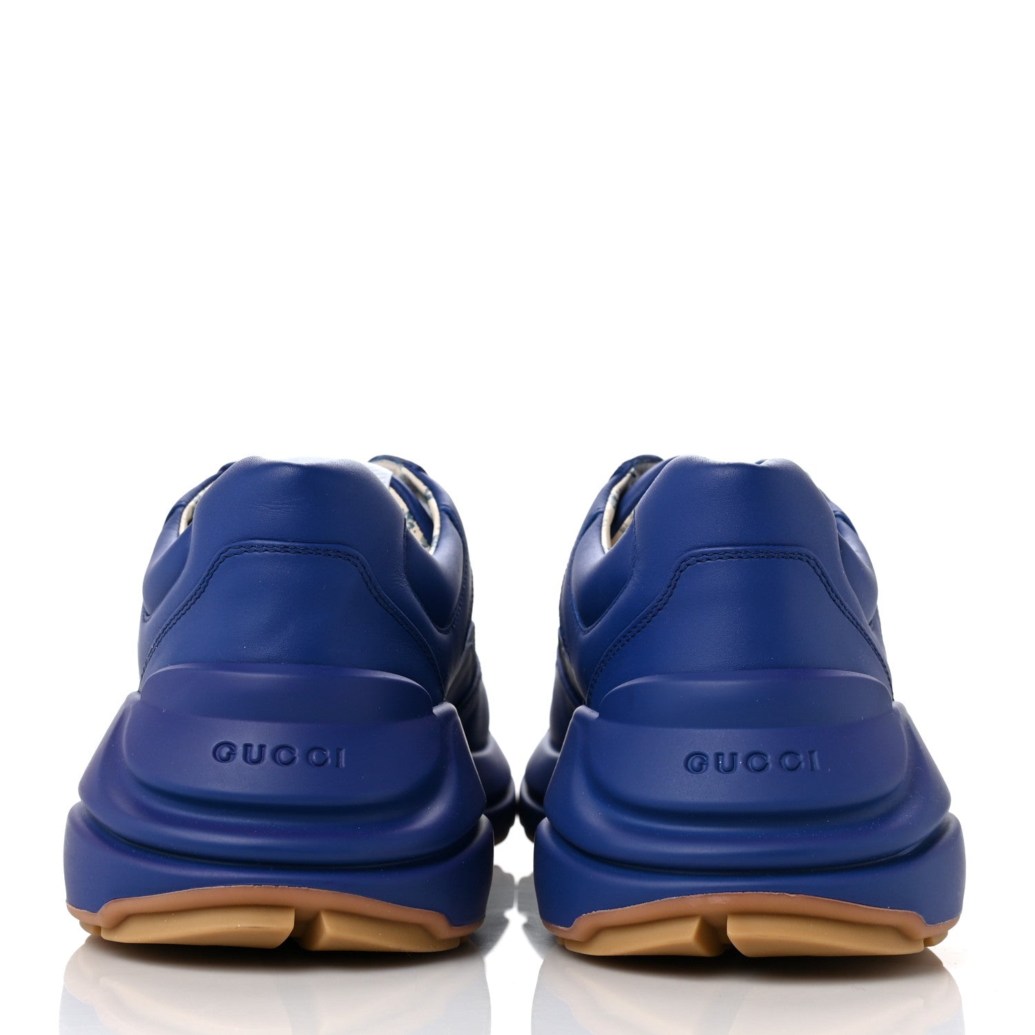 Gucci X MLB Calfskin NY Yankees Mens Rhyton Sneakers 10 Electric Blue 5 of 9