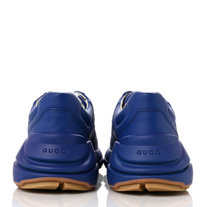 Gucci X MLB Calfskin NY Yankees Mens Rhyton Sneakers 10 Electric Blue 5 of 9