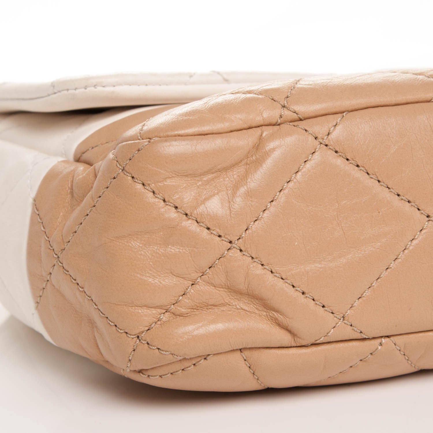 Chanel Lambskin Quilted Medium Flap Beige White 9 of 9