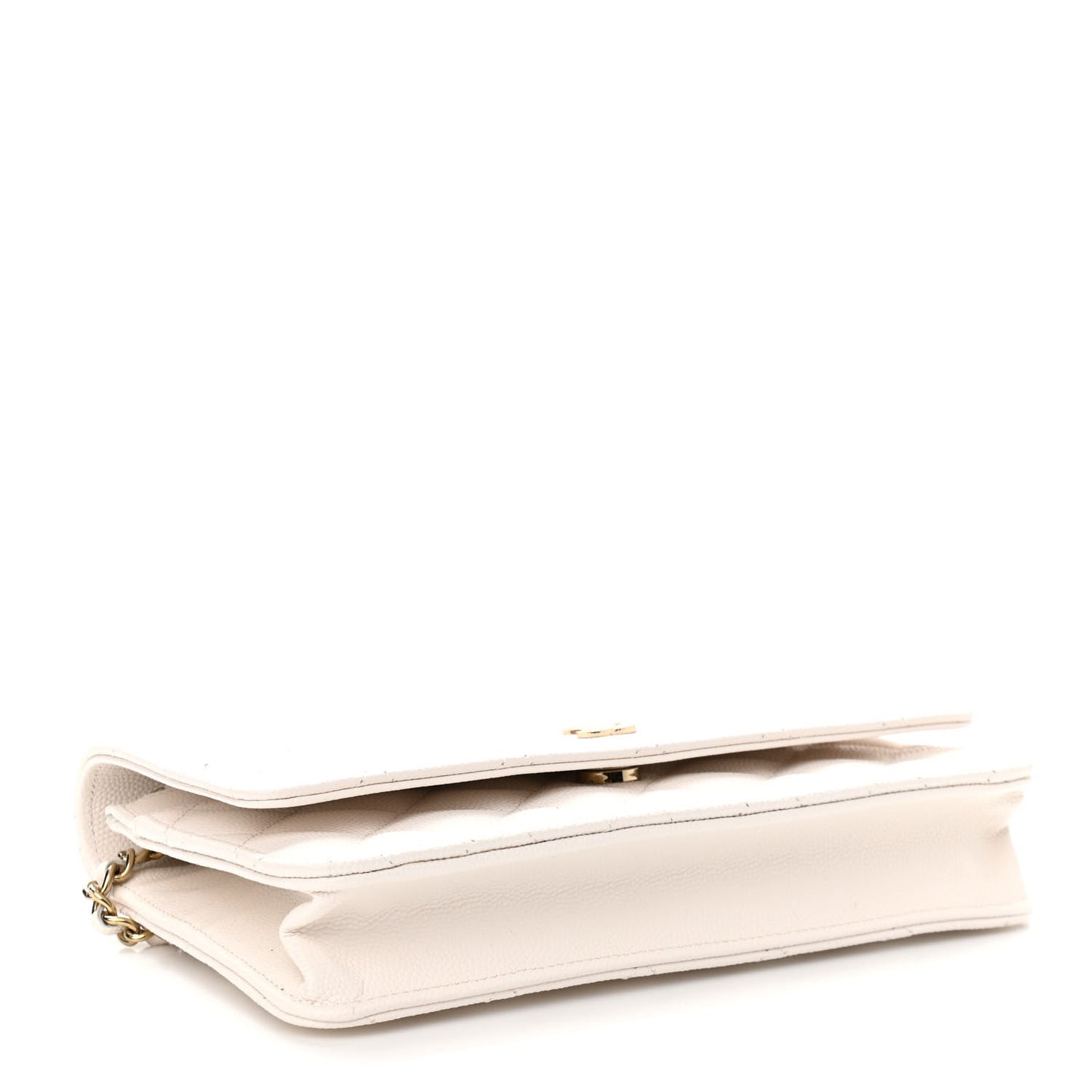 Caviar Quilted Wallet On Chain WOC White