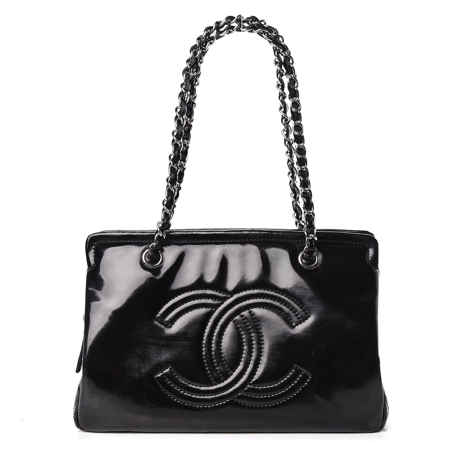 Chanel Vinyl Lipstick Ligne Tote Black 1 of 20