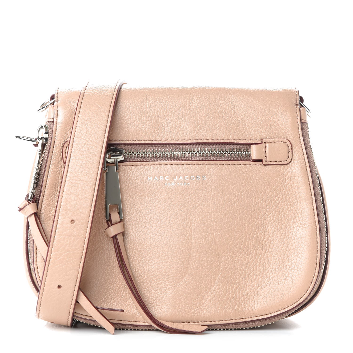 Marc Jacobs Pebbled Calfskin Recruit Nomad Crossbody Blush 698143 ...