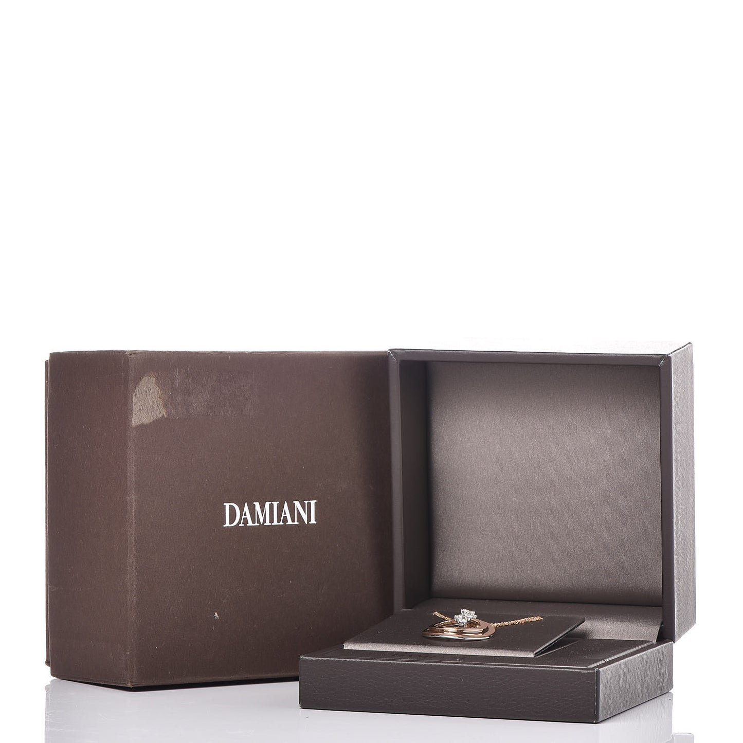 18K Pink Gold Diamond Sophia Loren Pendant Necklace