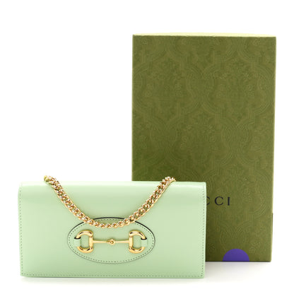 Gucci Boarded Plutone Calfskin Horsebit 1955 Wallet On Chain Green 11 of 11