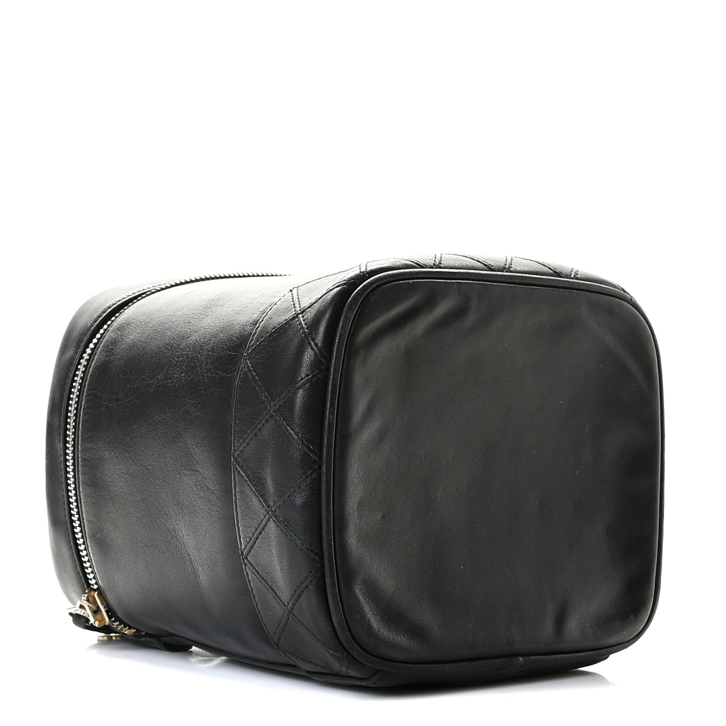 Lambskin Vanity Cosmetic Bag Black