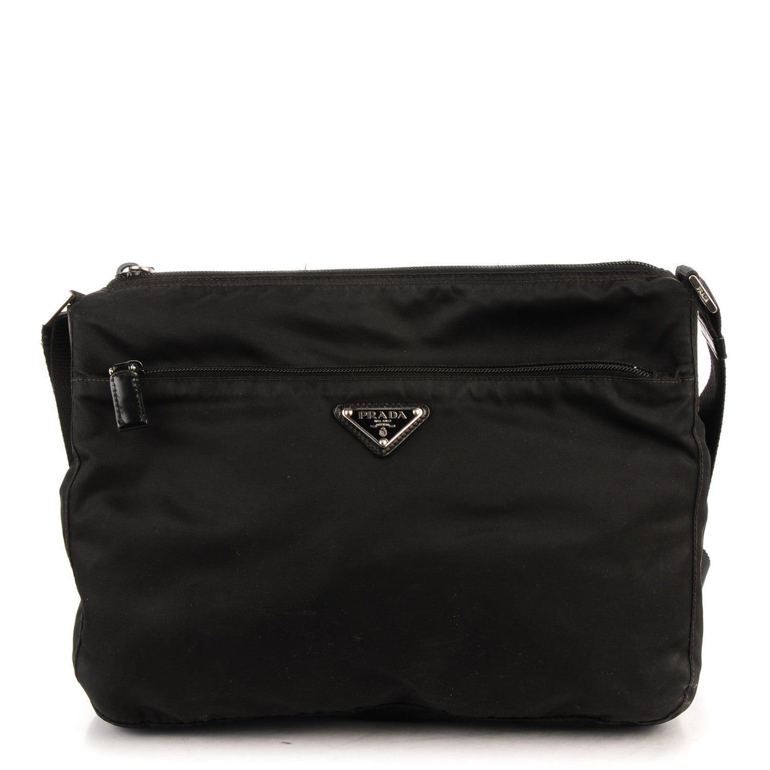 Prada Nylon Vela Flat Messenger Bag Black 1 of 7