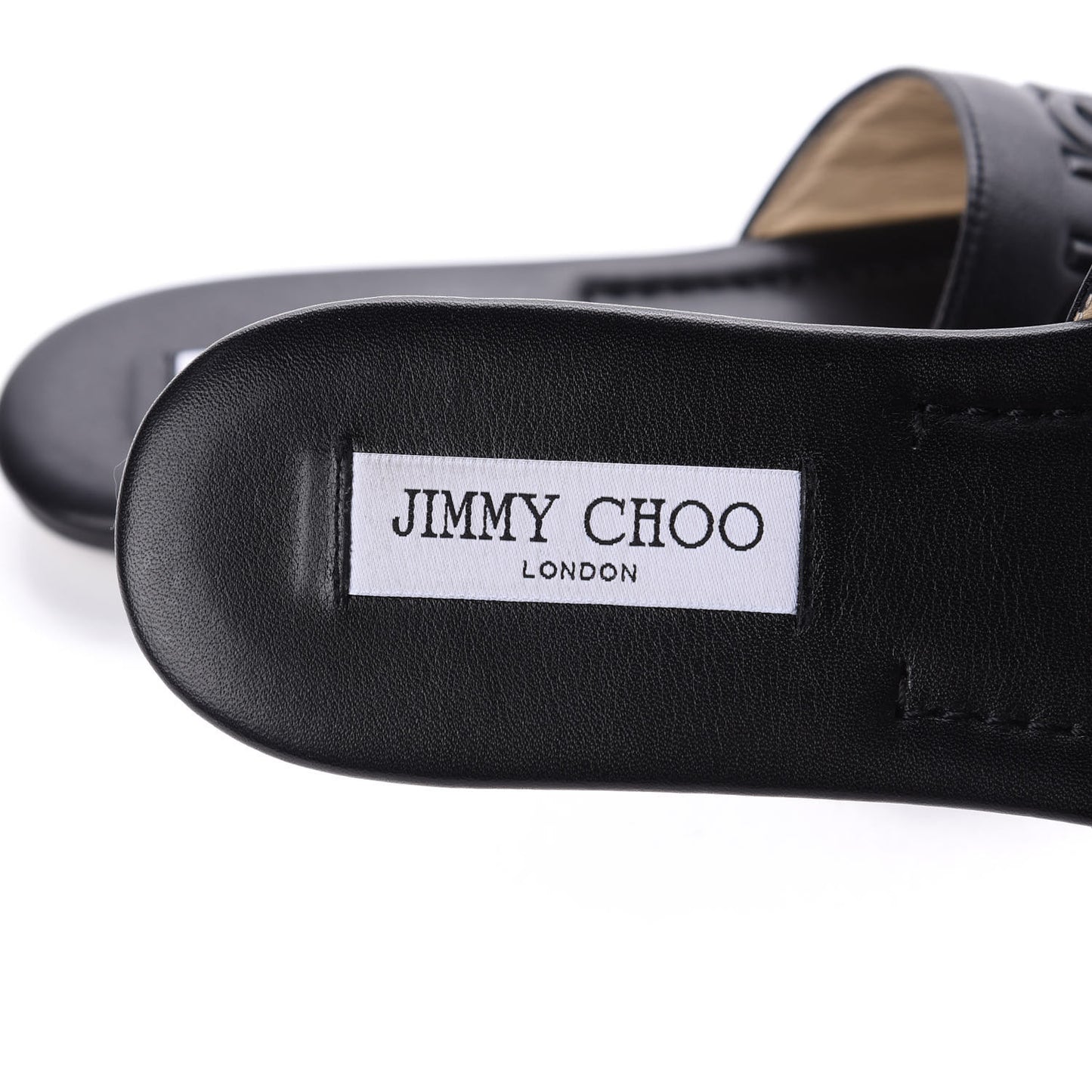 Calfskin Tiaret Flat Sandals 39.5 Black
