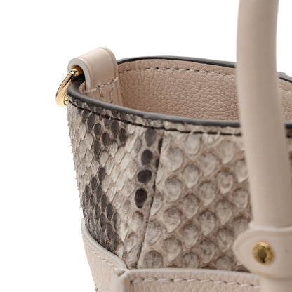 Louis Vuitton Calfskin Karung Snakeskin Mahina On My Side PM Quartz White 13 of 14