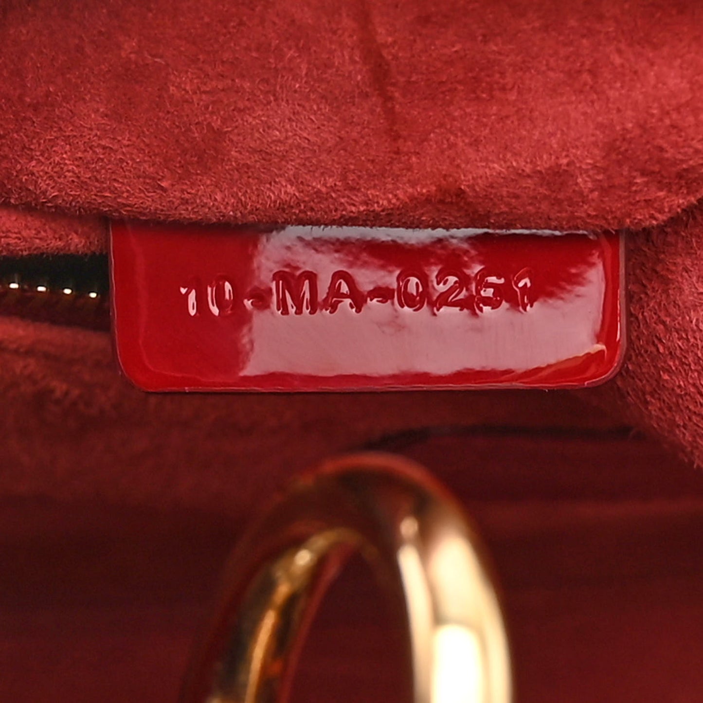 Patent Cannage Medium Lady Dior Red