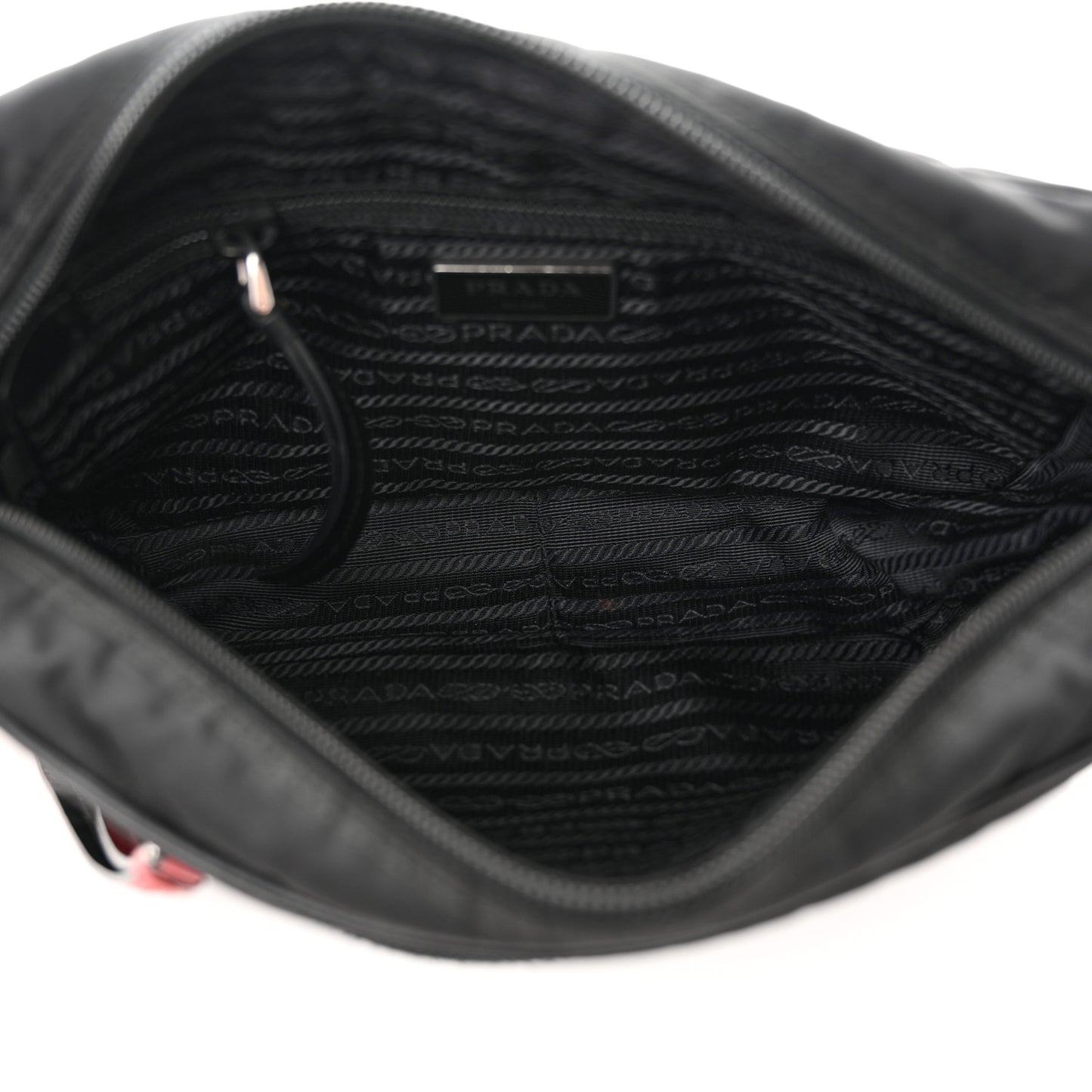 Tessuto Nylon Studded New Vela Shoulder Bag Black Fuoco