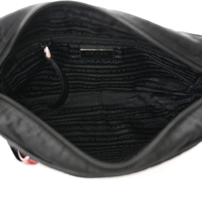 Prada Tessuto Nylon Studded New Vela Shoulder Bag Black Fuoco 5 of 9