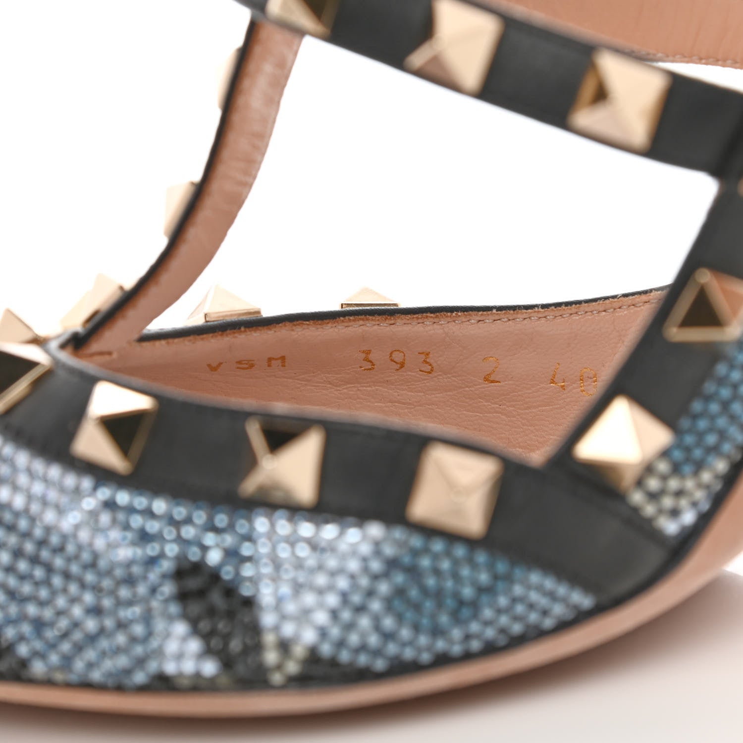 Valentino Garavani Nappa Crystal Camustars Rockstud Ankle Strap 100mm Pumps 40 Blue 6 of 8
