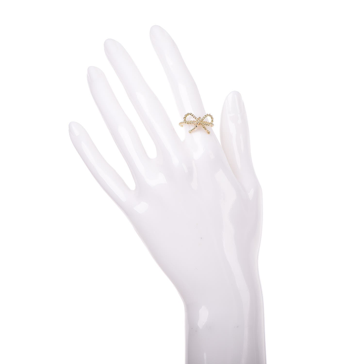 Tiffany 18K Yellow Gold Twist Bow Ring 53.5 6.5 2 of 6