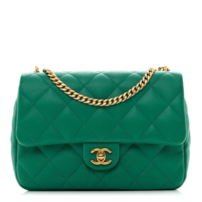 Chanel Caviar Quilted Sweetheart Flap Green 1 of 10