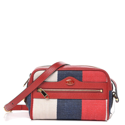 Gucci Canvas Sylvie Stripe Mini Ophidia Camera Bag Mystic White Hibiscus Red Maritime 1 of 10