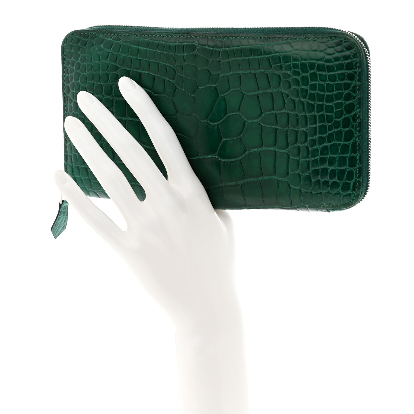 Shiny Alligator Azap Wallet Vert Emeraude