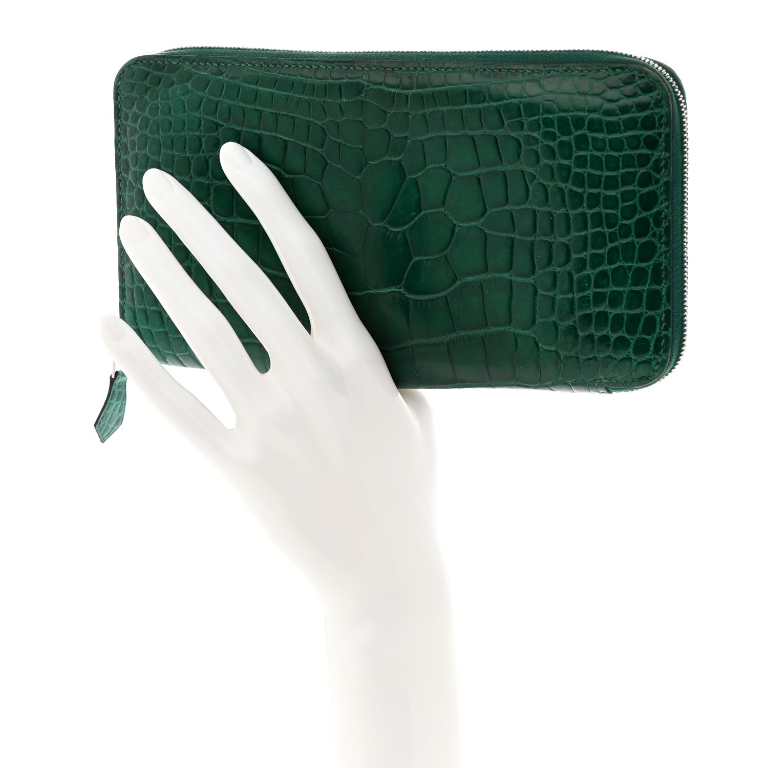 Hermes Shiny Alligator Azap Wallet Vert Emeraude 2 of 7