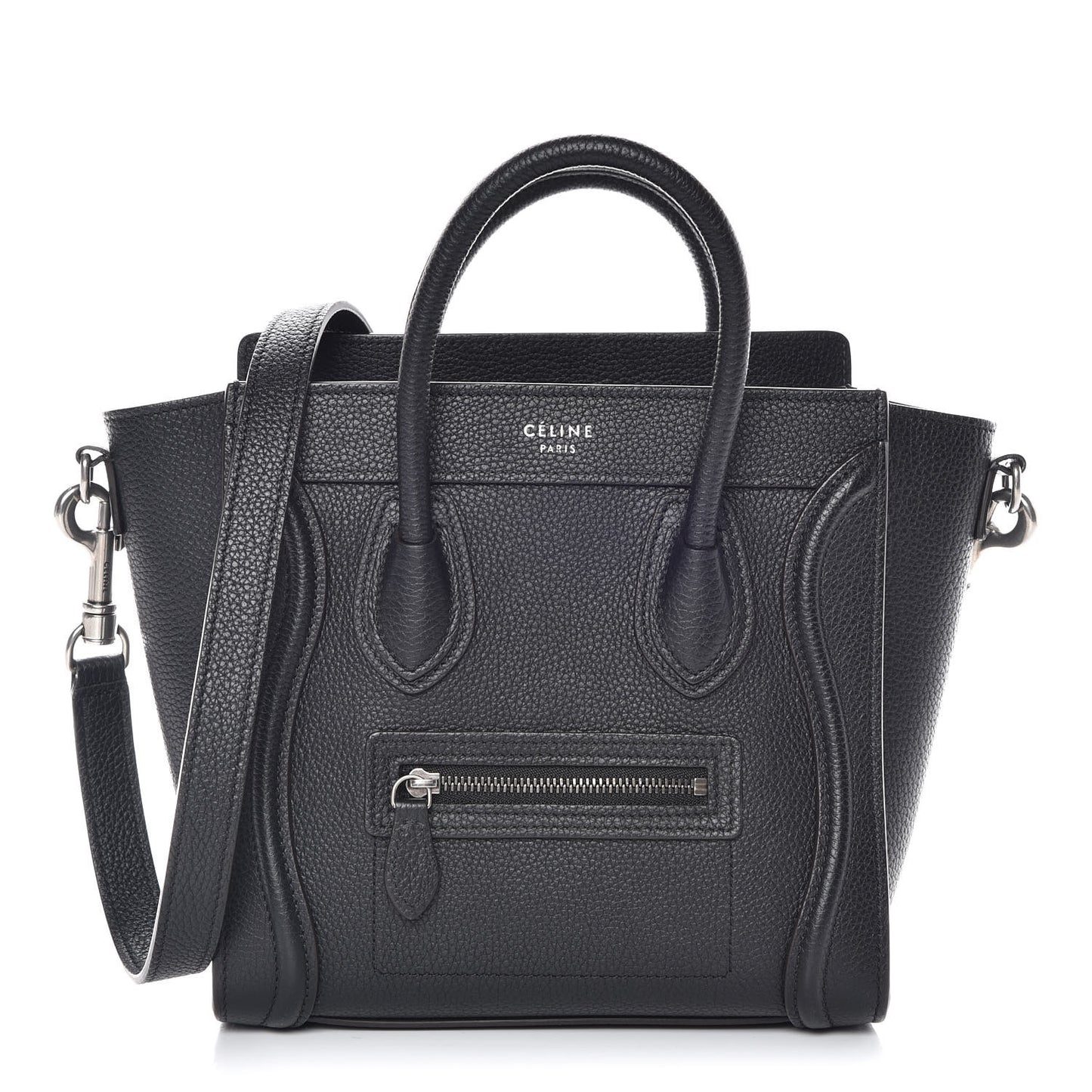Drummed Calfskin Nano Luggage Black
