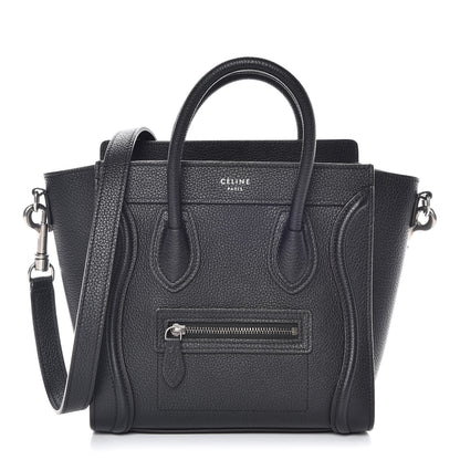 Celine Drummed Calfskin Nano Luggage Black 1 of 16