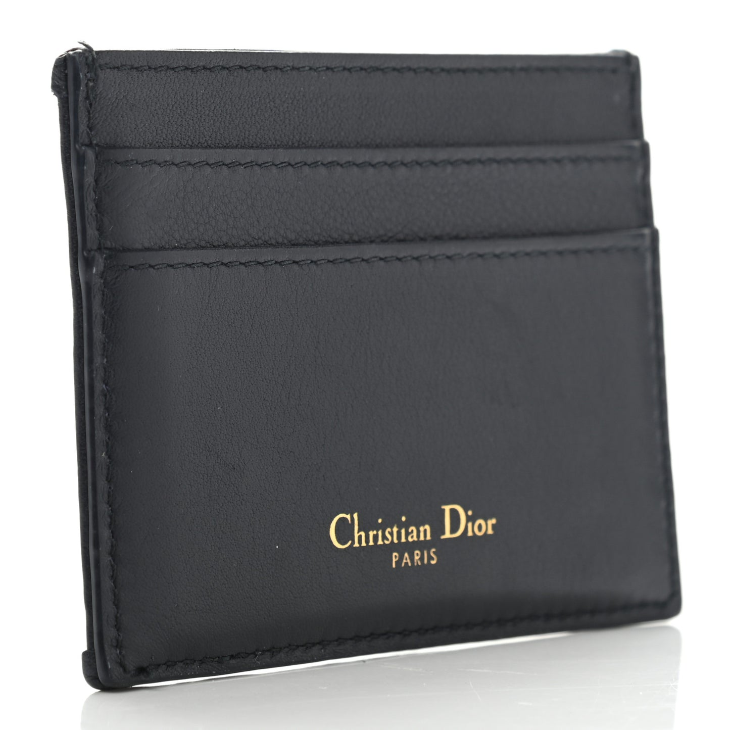 Oblique Calfskin Card Holder Blue