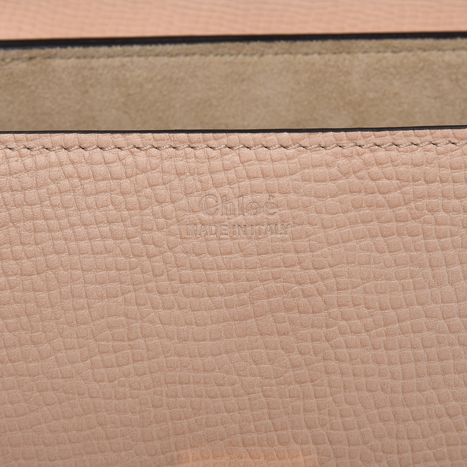 Chloe Grained Calfskin Lambskin Drew Shoulder Bag Powder Beige Caramel 6 of 6