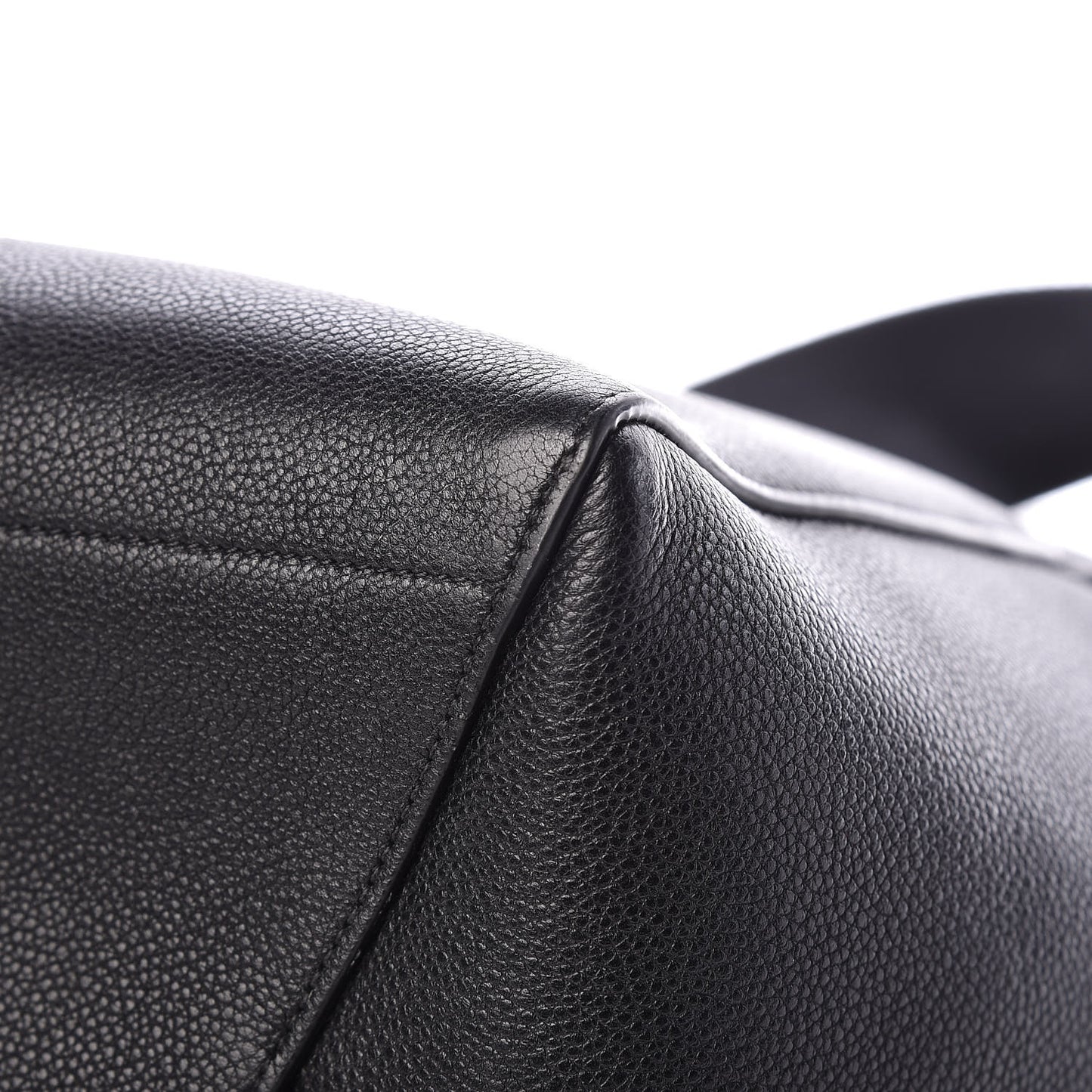 Soft Grained Calfskin Sangle Bucket Bag Black