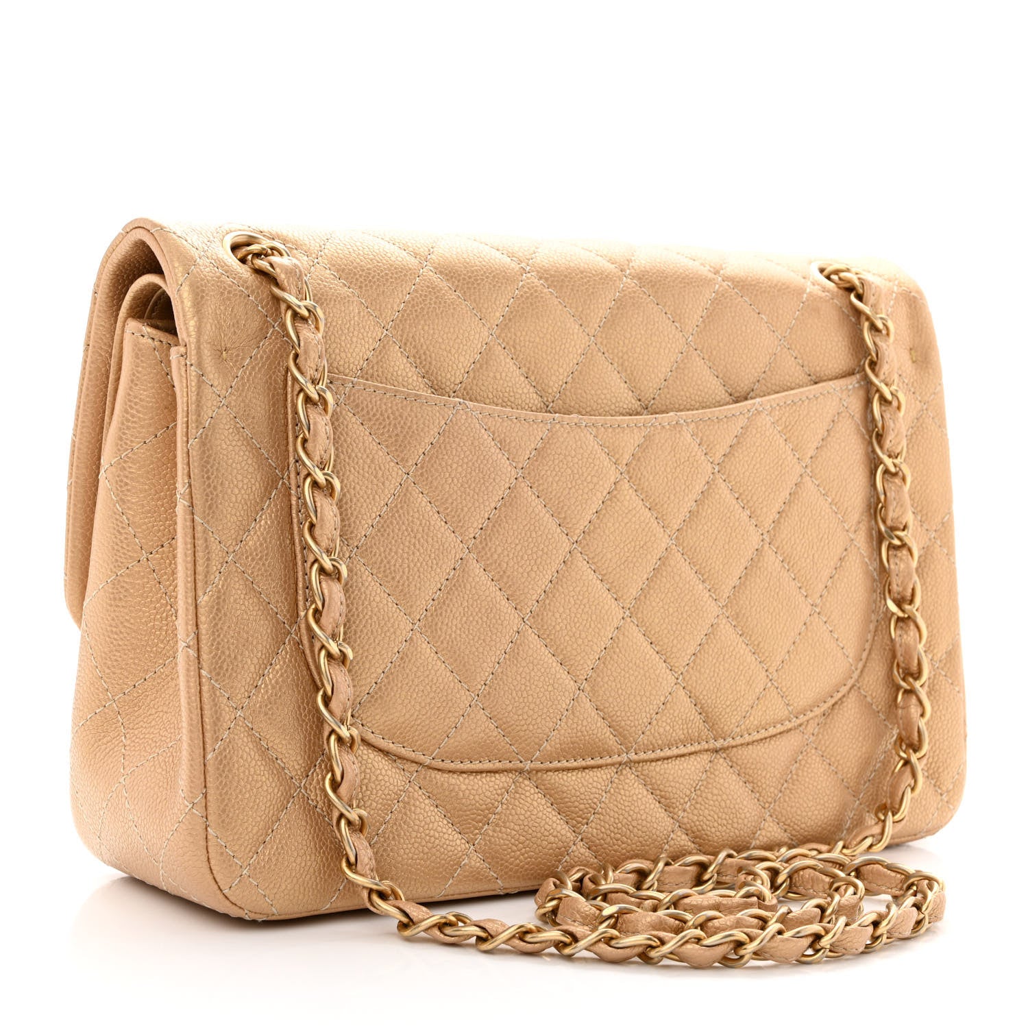 Chanel Pearly Caviar Quilted Jumbo Double Flap Gold 3 of 14