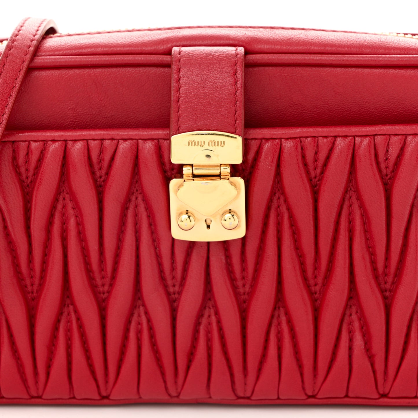 Nappa Matelasse Zip Shoulder Bag Fuoco