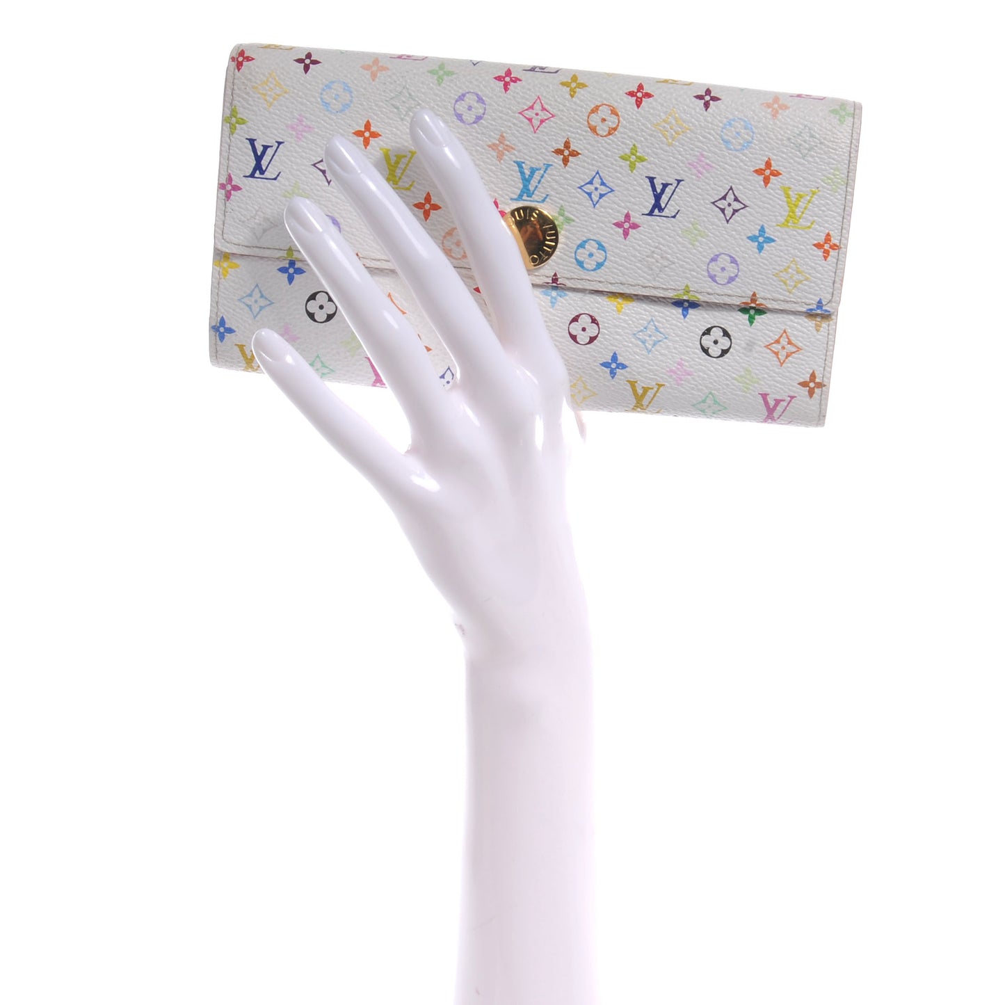 Monogram Multicolor Sarah Wallet White