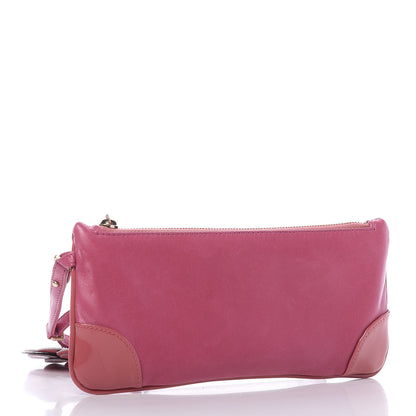 Chanel Lambskin Patent Leather Camellia Wristlet Pink 3 of 10