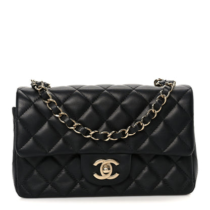 Chanel Lambskin Quilted Mini Rectangular Flap Black 1 of 12