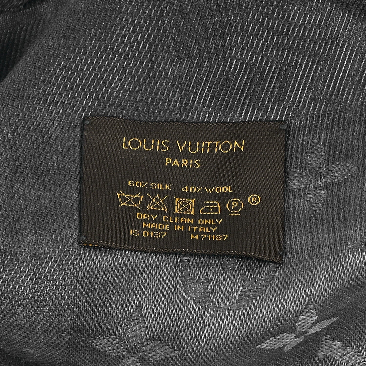 Louis Vuitton Silk Wool Blurrygram Shawl Blue 4 of 4
