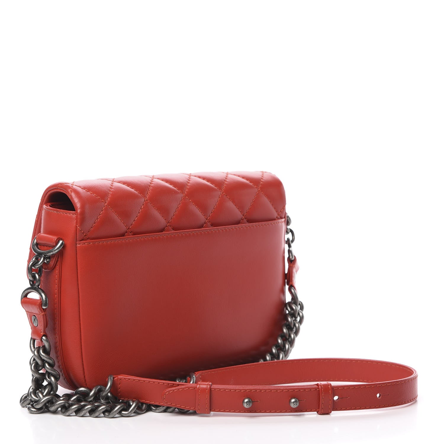 Chanel Calfskin Quilted Medium Rock My Shoulder Flap Red 2 of 10